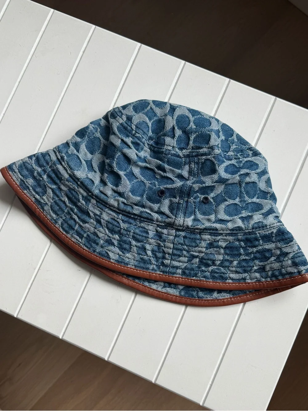 Coach Blue Denim Signature bucket hat